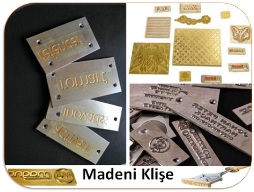 Madeni Klişe, Matbaa Metal Klişe, TAMPON BASKIDA METAL KLİŞE, Çelik klişe, Tramsız klişe, Tramlı klişe, Ürün Kodlamalı Özel Metal Klişeler, Kimyasal yolla oyulmuş çelik klişe, Bilgisayarla oyulmuş çelik klişe, Ayarlı klişe, Foto Polimer Klişeler, Pozlanmış Klişe, Yaldız Klişe, Gofre Klişe, Kabartmalı Klişe, Frekans Baskı Klişe, Ezme Klişe, Yakma Klişe, Magnezyum Klişe,  Tüm Klişe Çeşitleri.