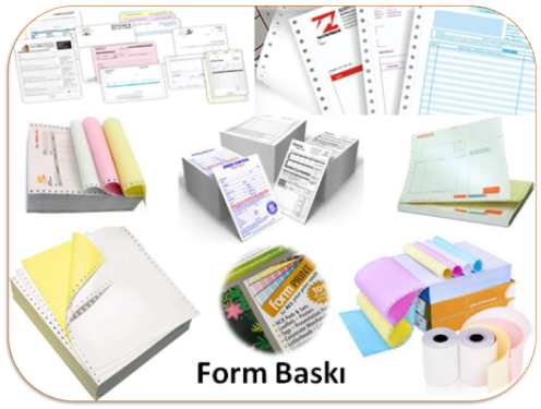 Form Baskı, Sürekli Form Baskı, Otokopili İşler Baskı, Fatura Baskı, İrsaliye Baskı, Tahsilat Makbuzu Baskı, Makbuz Baskı, Adisyon Baskı, Faturalı İrsaliye Baskı, Sipariş Makbuzu Baskı, Para Makbuzu Baskı, Gözlem Formu Baskı, Tediye Makbuzu, Kantar Fişi Baskı, Anket Baskı