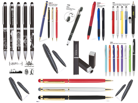 Promosyon Kalem Çeşitleri, Plastik Kalem Çeşitleri, Metal Kalem Çeşitleri, Touchpen (Dokunmatik) Kalem Çeşitleri, Tohumlu Kalem Çeşitleri, Ekolojik Kalem Çeşitleri, Roller Kalem Çeşitleri, Kurşun Kalem Çeşitleri,  Versatil Kalem Çeşitleri, Fosforlu (Marker) Kalem Çeşitleri, Kalem Setleri Çeşitleri, Kalem Kutusu Çeşitleri, Kalem Kılıfı Çeşitleri, Baskılı Kalem Kutusu, Baskısız Kalem Kutusu, Baskılı Kalem Kılıfı, Baskısız Kalem Kılıfı